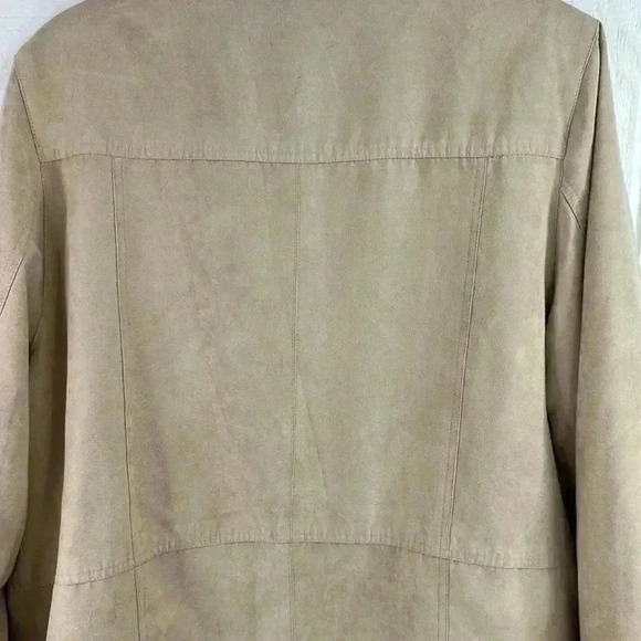 Ensign Collection Men’s Faux Suede Stripe Lined Zip up Snap up jacket Size 42/L - Picture 13 of 13